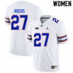 Women's Florida Gators #27 Jahari Rogers NCAA Nike White Authentic Stitched College Football Jersey MGJ4262ZK